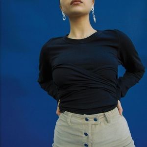 The Line By K Wayne Wrap Tee Black